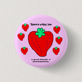 Mini aardbeien knop ronde button 3,2 cm