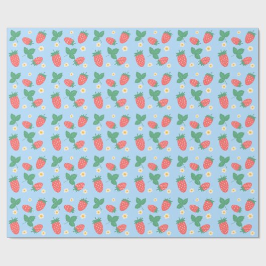 Mini Aardbeienbloesem Cadeaupapier (Vlak)