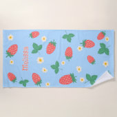 Mini Aardbeienbloesem gepersonaliseerd Strandlaken (Voorkant)