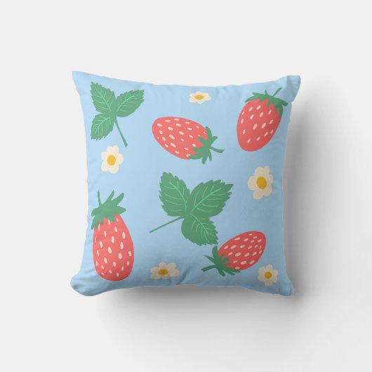 Mini Aardbeienbloesem Kussen (Voorkant)