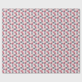 Mini Abstract Geruit Roze en Grijs Cadeaupapier