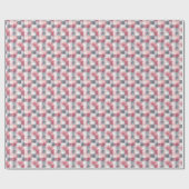 Mini Abstract Gingham Roze en Grijs Cadeaupapier (Vlak)