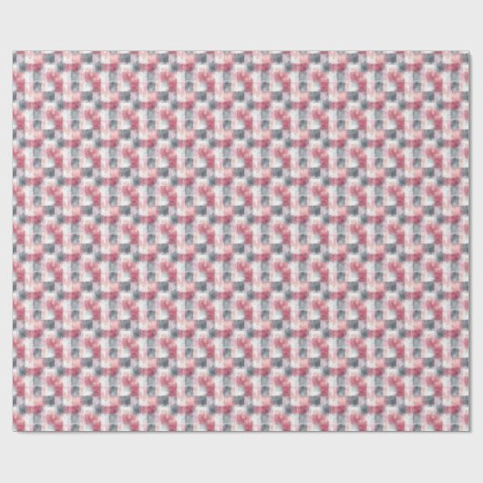 Mini Abstract Gingham Roze en Grijs Cadeaupapier (Vlak)
