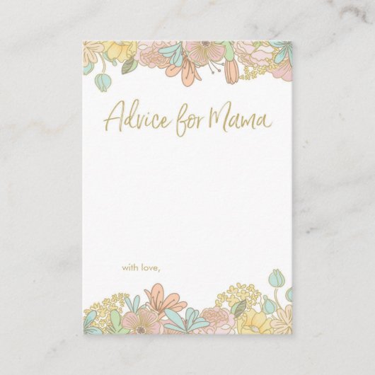 Mini Advice for Mama Baby shower cards Advieskaart (Voorkant)