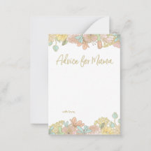 Mini Advice for Mama Baby shower cards