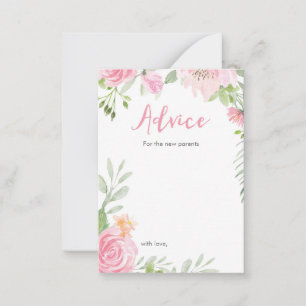 Mini Advice voor nieuwe ouders Baby shower cards Advieskaart