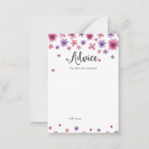 Mini Advice voor nieuwe ouders Baby shower cards