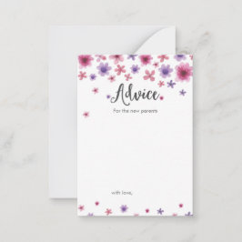 Mini Advice voor nieuwe ouders Baby shower cards Advieskaart