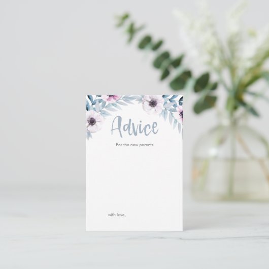 Mini Advice voor nieuwe ouders Baby shower cards Advieskaart (Staand voorkant)