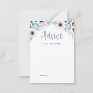 Mini Advice voor nieuwe ouders Baby shower cards Advieskaart