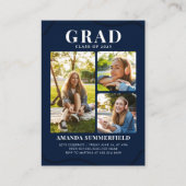 Mini Afstuderen 3 foto's Uitnodiging voor een fees Informatiekaartje (Voorkant)