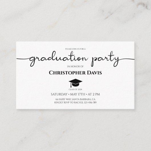 Mini Afstuderen uitnodigen, Klasse van 2024 Afstud Informatiekaartje (Voorkant)