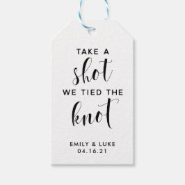 Mini Alcohol Bruiloft FavorTags, Neem een schot Cadeaulabel