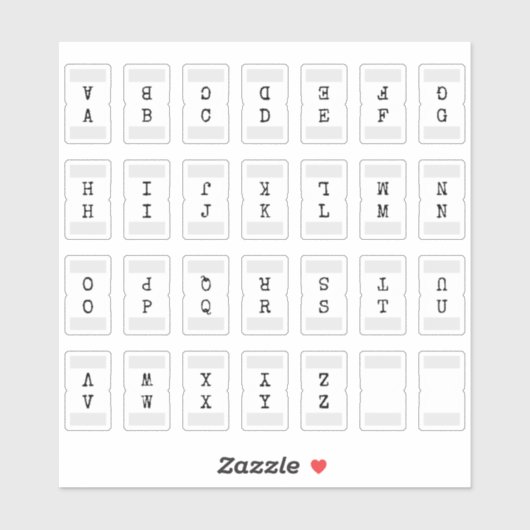 Mini Alphabet Index Tab Page Divider Tab Folded  Sticker (Vel)