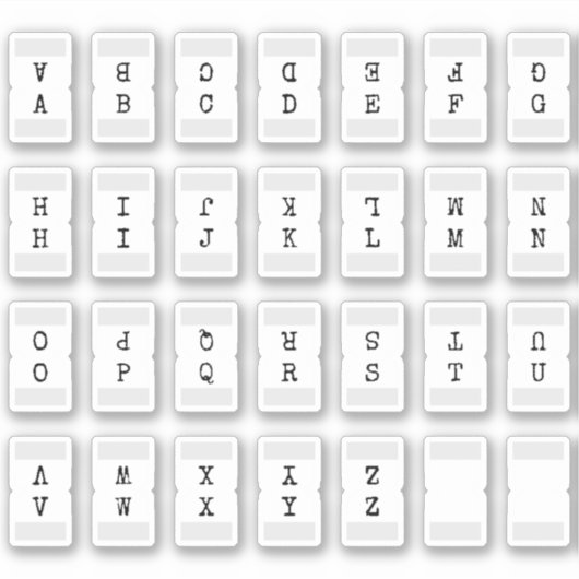 Mini Alphabet Index Tab Page Divider Tab Folded  Sticker (Voorkant)