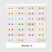 Mini Alphabet Index Tab Page Divider Tab Folding Sticker (Vel)