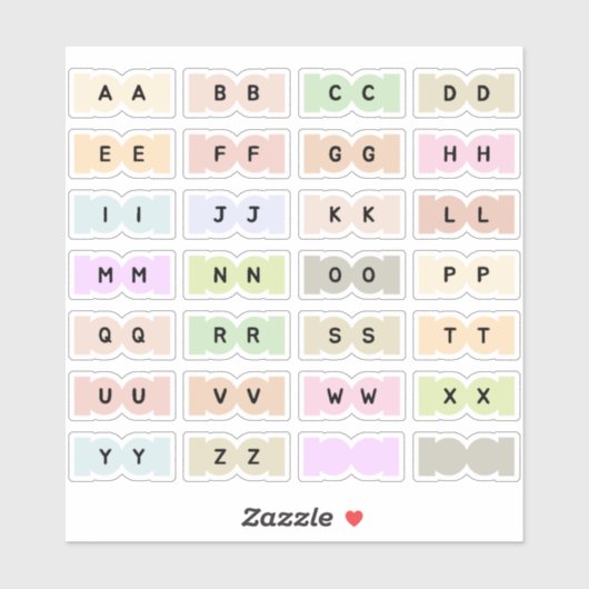 Mini Alphabet Index Tab Page Divider Tab Folding Sticker (Vel)