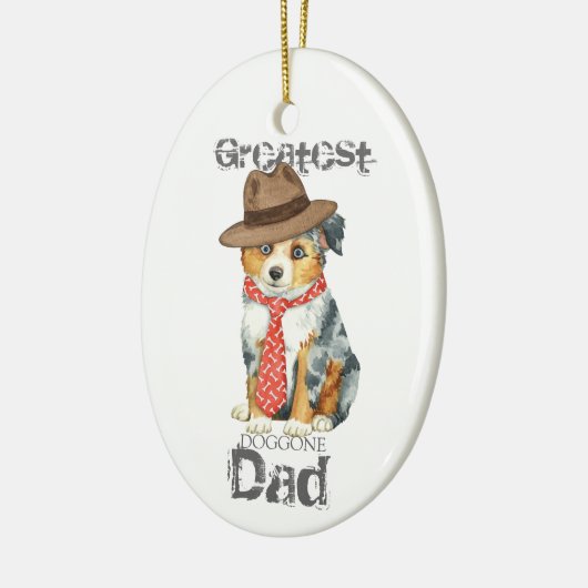 Mini American Shepherd Dad Ceramic Ornament (Links)