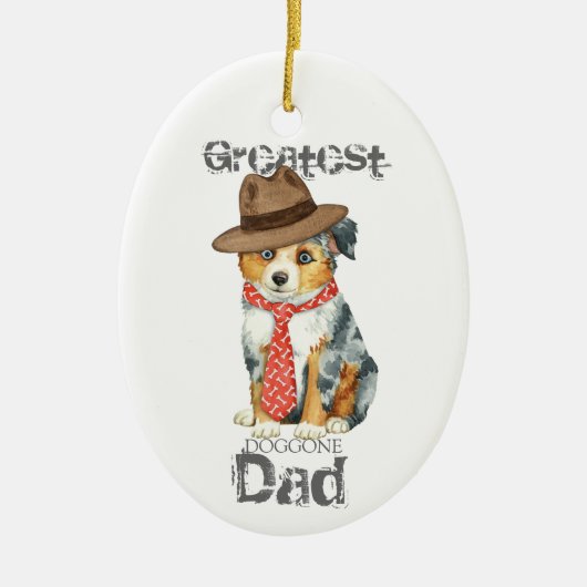 Mini American Shepherd Dad Ceramic Ornament (Voorkant)