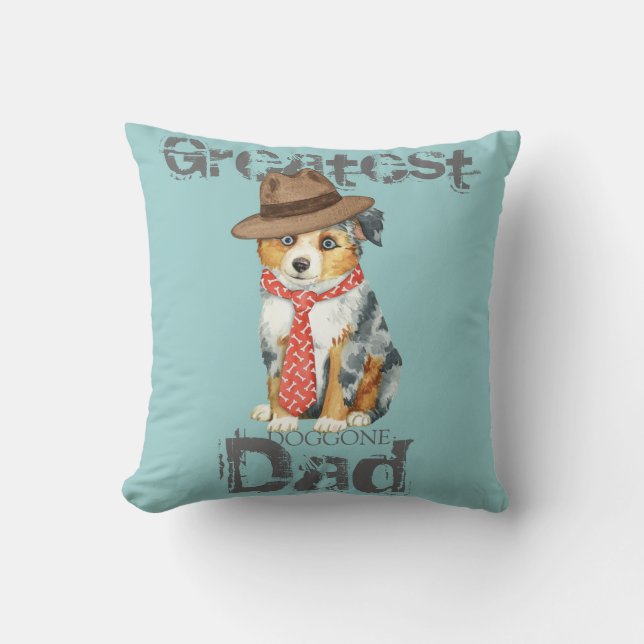 Mini American Shepherd Dad Kussen (Voorkant)