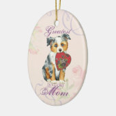 Mini American Shepherd Heart Mam Ceramic Ornament (Links)