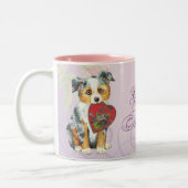 Mini American Shepherd Heart Mam Tweekleurige Koffiemok (Links)