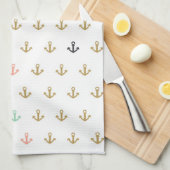 Mini Anchor Pattern Theedoek (Quarter Fold)