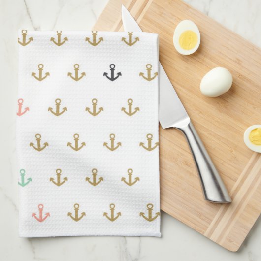 Mini Anchor Pattern Theedoek (Quarter Fold)