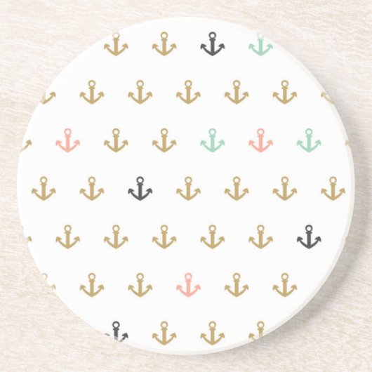 Mini Anchor Pattern Zandsteen Onderzetter (Voorkant)