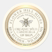 Mini Apiary Heraldic Bee Lip Balm of Candle Label (Voorkant)
