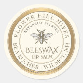 Mini Apiary Heraldic Bee Lip Balm of Candle Label (Voorkant)