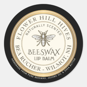 Mini Apiary Heraldic Bee Lip Balm of Candle Label