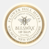 Mini Apiary Heraldic Bee Lip Balm of Candle Label (Voorkant)