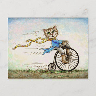 Mini Art Cat Bicycle OldFashioned Briefkaart