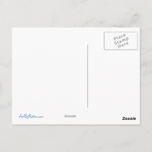 Mini Art Cat Fantasy Gele Hemel Fauve Ocean Stars Briefkaart (Achterkant)