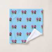 Mini Art Deco gespiegelde bril ontwerp Lt Blauw Bad Handdoek (Wasdoekje)