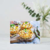 Mini Asperges Quiches met Feta Feestdagenkaart (Staand voorkant)