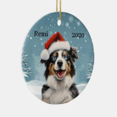 Mini Aussie 2 Keramisch Ornament (Rechts)