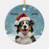 Mini Aussie 2 Keramisch Ornament (Voorkant)