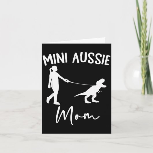 Mini Aussie Moeder Australian Shepherd Hond Dinosa Kaart (Voorkant)