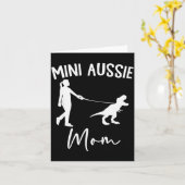 Mini Aussie Moeder Australian Shepherd Hond Dinosa Kaart (Gele Bloem)
