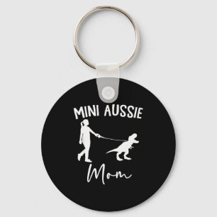Mini Aussie Moeder Australian Shepherd Hond Dinosa Sleutelhanger