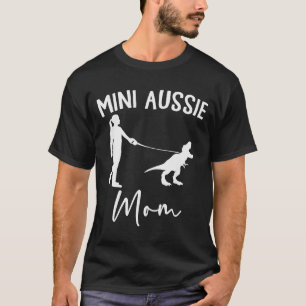 Mini Aussie Moeder Australian Shepherd Hond Dinosa T-shirt