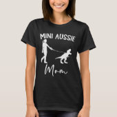 Mini Aussie Mom Australian Shepherd Dog Dinosaur W T-shirt (Voorkant)
