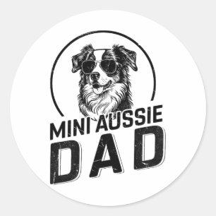 Mini Aussie Papa Hond Eigenaar Cadeaus Voor Mannen Ronde Sticker