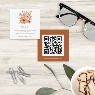 Mini Autumn Florals QR Code Weddenschap Online RSV Informatiekaartje