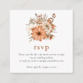 Mini Autumn Florals QR Code Weddenschap Online RSV Informatiekaartje (Voorkant)