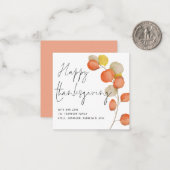 MINI Autumn Leaves Script Happy Thanksgiving Card Notitiekaartje (Voorkant / Achterkant in situ)