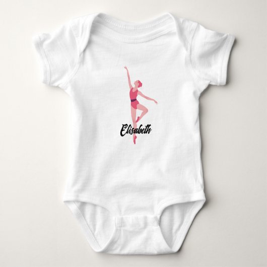 Mini Ballerina Dance Pose op Pastel Baby Bodysuit (Voorkant)