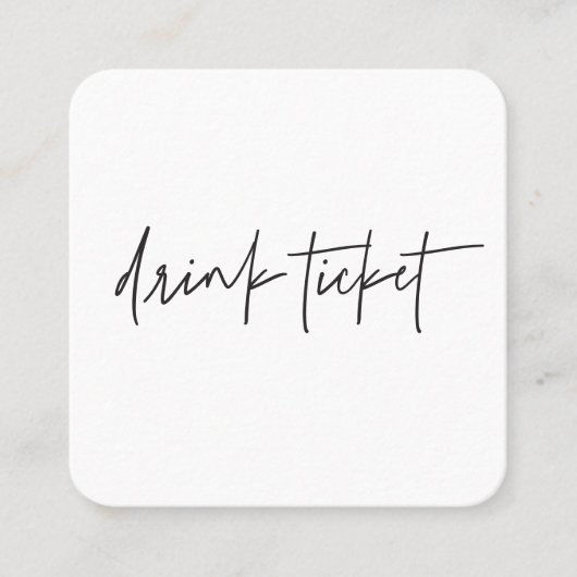 Mini Bar Gratis Drink Ticket Wedding Kaart Token (Voorkant)
